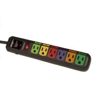 New MONSTER POWER STRIP MPAV600 6 Outlet Surge Protector   2DayShip 