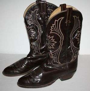 Tony Lama Vintage Black Label Mens Boots size 11 Brown Leather Cowboy 