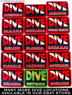 DIVE BAHAMAS   EMBROIDERED PATCH SCUBA DIVING FLAG LOGO  