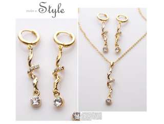 14K GOLD GP Hot Snake Fashion Necklace Earrings sets  