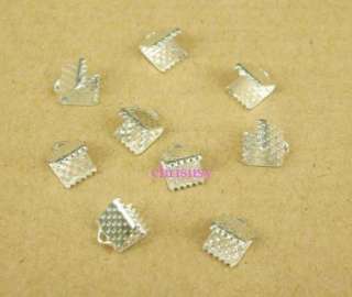 Findings End Cap Crimp Beads 200pcs Silver Plated 6x6  