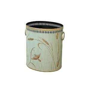 Wheat Tole Wastebasket 