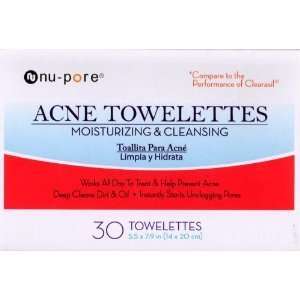 Nu pore Acne Towelettes Moisturizing & Cleansing 30 Count in Each BOX 
