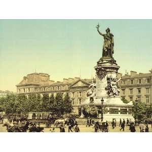  Vintage Travel Poster   Place de la Republique Paris 