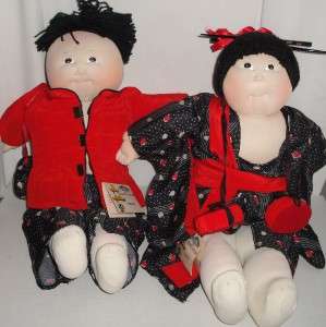 CABBAGE PATCH Soft Sculpture Little People Asian Twins  