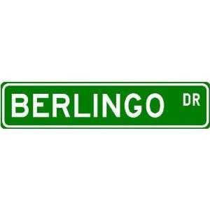  BERLINGO Street Sign ~ Personalized Family Lastname Sign 