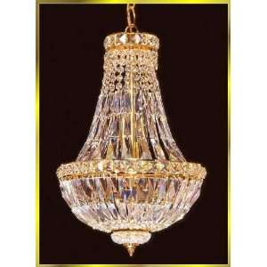 Small Crystal Chandelier, 8000 E 12, 5 lights, 24Kt Gold, 12 wide X 