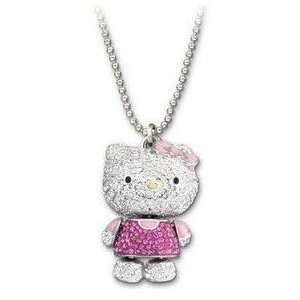  Lovely Crystal 3D Hello Kitty Style Long Necklace/Pendant 