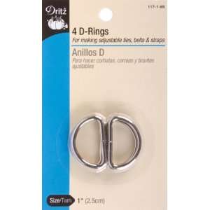  Dritz(R) Metal Inch D Inch Rings 1 Inch 4/Pkg Nickel Arts 