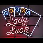 lady luck poker game room bar beer neon light sign