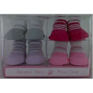 Beverly Hills Polo 4 Pc Sock Set Assortment for Girls
