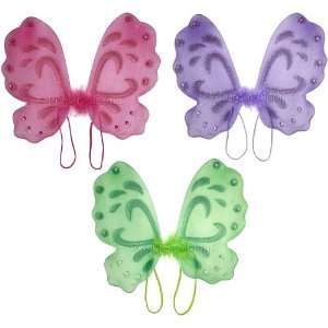  Wings 3 piece Set (Dark Pink, Green and Purple) Dress Up Fairy 