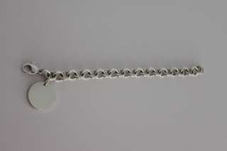 Authentic Return to Tiffany & Co. Round Tag Sterling Silver Bracelet w 