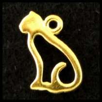 TierraCast Pewter Charms GOLD CAT SILHOUETTE (2)  