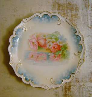 antique RS Prussia floral plate w/ mark  