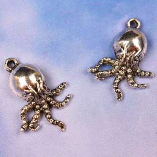 20Pcs Tibetan Silver Octopus Charm Pendant  