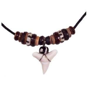  Real Shark Tooth Necklace (Round White Beads) Everything 