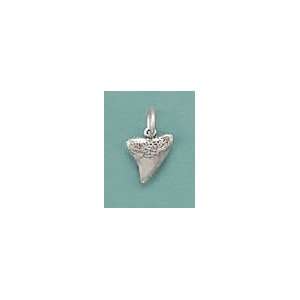    Oxidized Sterling Silver Shark Tooth Charm, 1/2 inch Jewelry