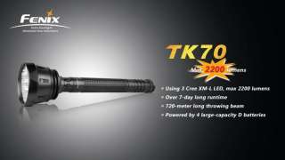 New Fenix TK70 Cree LED 2200 Lumens Waterproof Flashlight w/ NiMH Batt 