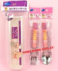 Miss Bunny Thumper Stainless Steel Spoon Fork Case B69a  