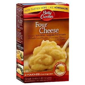 Betty Crocker Four Cheese 100% Real Mashed Potatoes 6.6 oz (Pack of 12 