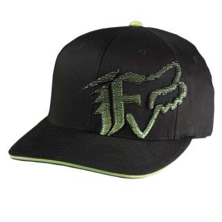 NEW FOX DC CHECK FLEXFIT HAT BLACK/GREEN L/XL  