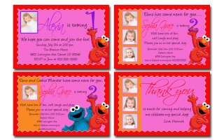 Red & White Elmo & Sesame Street Thank You Cards  