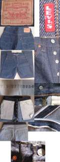 Levis big E red tab 501 button fly heavy dark blue denim jeans / pants 