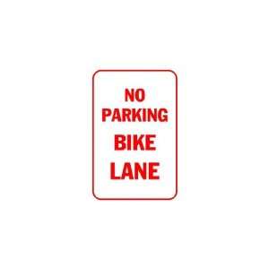    3x6 Vinyl Banner   No Parking Bike Lane Red 