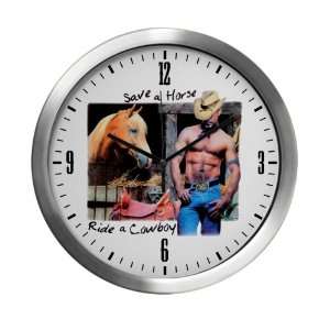  Modern Wall Clock Country Western Cowgirl Save A Horse 