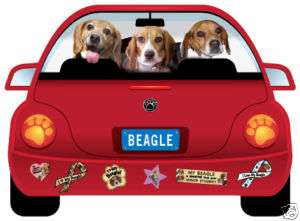 Beagle Pupmobile Car Magnet  