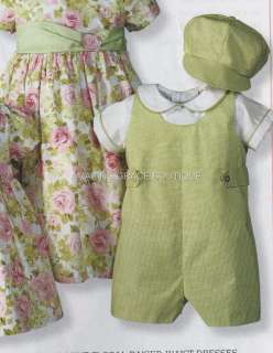 NWT Therese Boutique Boys SHORTALL w/CAP 3M Wooden Soldier Green 