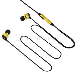 new generic universal 3 5mm in ear stereo headset w on off mic gold 