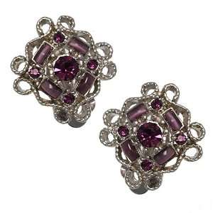  Monaco Silver Pink Clip On earrings Jewelry
