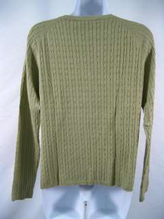 BELFORD Silk Cotton Cable Knit Green Sweater Top Sz XL  