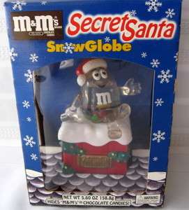 Secret Santa Snowglobe Mint In Box M&M Candy Holder  