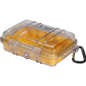    Yellow Micro Case with Clear Lid and Carabiner   V32625 Electronics