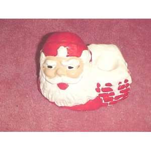  Old Chalkware Santa Claus Candle Holder 