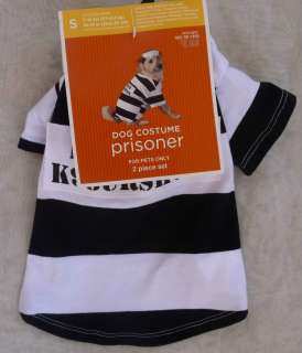 NEW Dog Prisoner B&W Striped Halloween Costume Small 7 12 lbs.& Large 