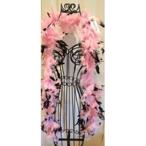  Tanday Pink & Black Premium Quality 6 feet 40g feather boa 
