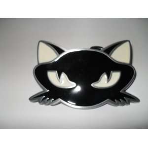    Cat Head Kitty Belt Buckle Black and White 