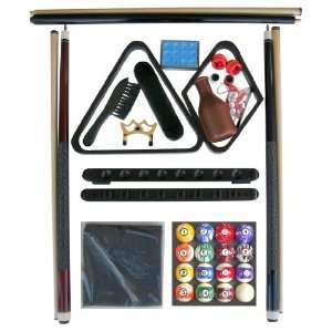  Black Finish Billiard Pool Table Accessory Kit W Marble Style Ball 