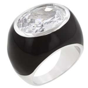  Black And Clear Cocktail Ring (size 05) 