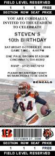 24 Cincinnati Bengals Birthday Ticket Invitations  