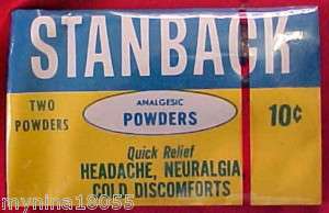 Vintage Headache Powders Packet Stanback  
