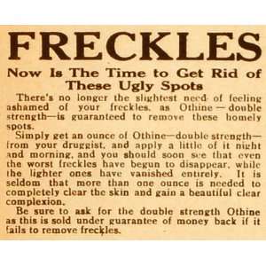 1922 Ad Othine Freckle Removing Ointment Beauty Treatment Clear 