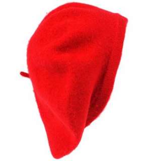   Classic 100% Wool Hat French Basque Beret Tam Hat Cap Red  