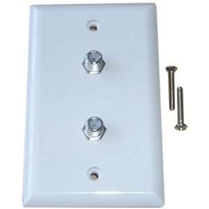  Black Point Products BV 071 White Dual Coax Wall Plate 