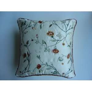  Ivory Embroidery Silk Pillow / Bed Pillow 18x18