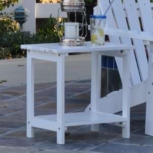  Cedarwood Rectangular Side Table   White Patio, Lawn 